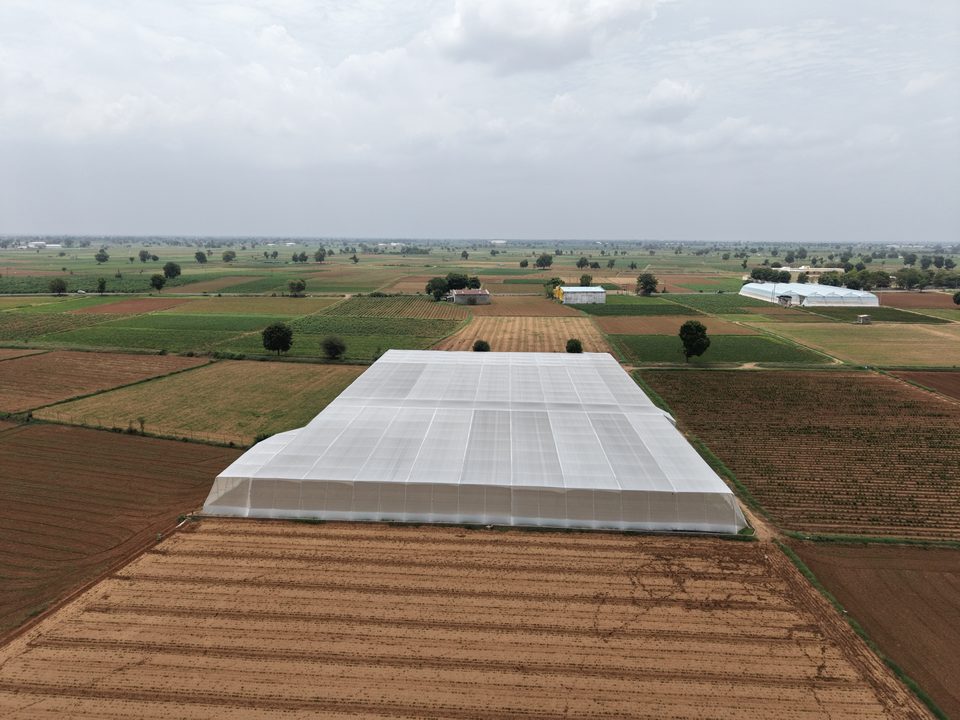 Avishkar Agribiz greenhouse on a freshly tilled field